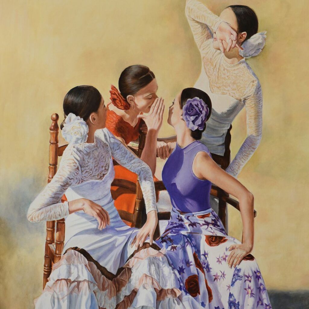 'Susurros'. Óleo sobre lienzo. 183 x135 cm